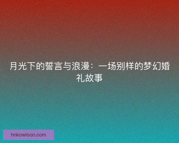 月光下的誓言与浪漫：一场别样的梦幻婚礼故事